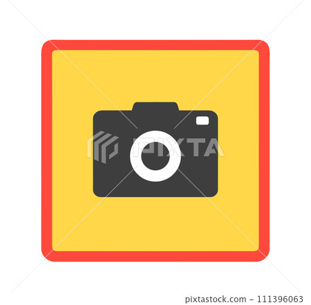 Red and yellow | Simple camera prohibition mark 111396063