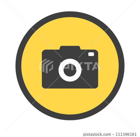 Black and yellow | Simple camera prohibition mark Black and yellow | Simple camera prohibition mark 111396161