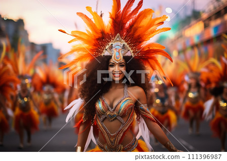 Rio Carnival Dancer in Vibrant Costume Rio Carnival Dancer in Vibrant Costume 111396987