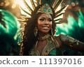 Rio Carnival Dancer in Vibrant Costume 111397016