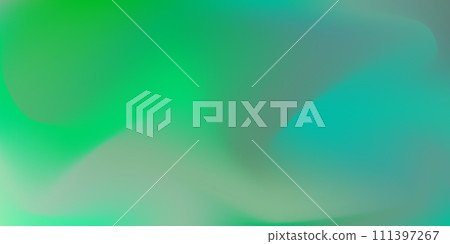 Bright vector nature deep green colors blurred gradient background. Abstract smooth watercolor green and aquamarine landscape for web design, technology business concept 111397267