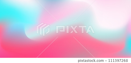 Abstract pastel pink and turquoise vibrant mesh gradient candy colors background. Soft trendy y2k wavy wallpaper for mobile apps, ui design, banner, poster, technology concept 111397268