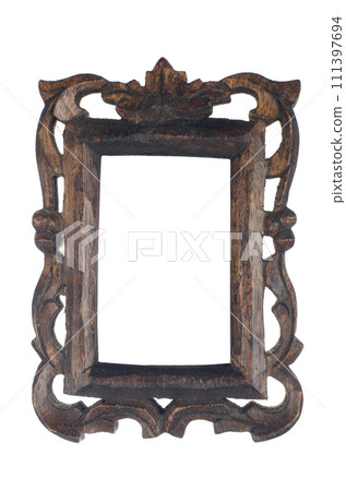 Old dark wooden picture frame Old dark wooden picture frame 111397694