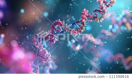 Joining of the Plasmid and Gene Fragment to Form a Gene-Inclusive Plasmid, 3D Visualization, AI Generated 111398616
