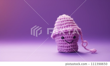 A Picture of a Crocheted Cute Mushroom, Ai Generated A Picture of a Crocheted Cute Mushroom, Ai Generated 111398650