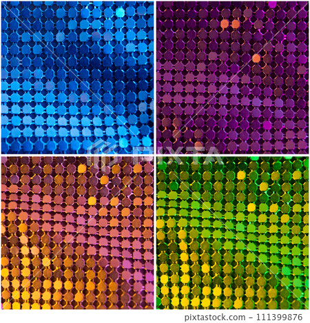 Bright pink, blue, green and yellow paillette Bright pink, blue, green and yellow paillette 111399876