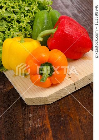 Peppers and lettuce 111399946