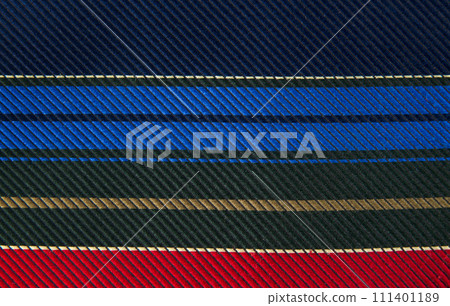 Closeup view of a striped neck tie 111401189