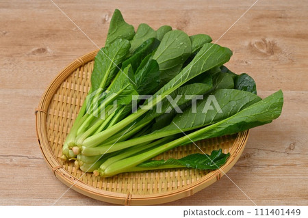 Ingredients and vegetables: Komatsuna, Komatsuna, Komatsuna, Komatsuna, green and yellow vegetables. 111401449