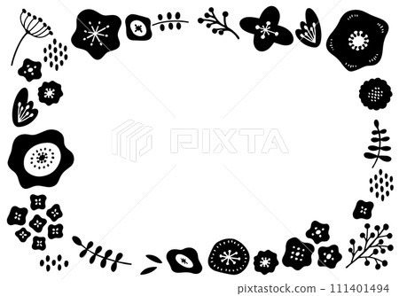 單色植物框架 111401494