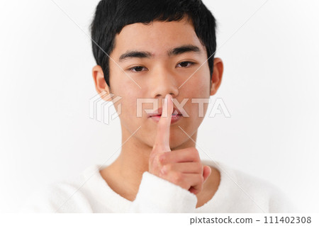 Junior high school male in casual clothes lifestyle image 111402308