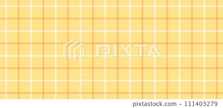Seamless yellow windowpane pattern. Checkered plaid repeating background. Tattersall tartan texture print for textile, fabric. Repeated bright check wallpaper. Vector orange backdrop Seamless yellow windowpane pattern. Checkered plaid repeating background. Tattersall tartan texture print for textile, fabric. Repeated bright check wallpaper. Vector orange backdrop 111403279