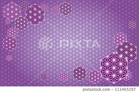 麻葉圖案的圖案插圖 麻葉圖案的圖案插圖 111403297
