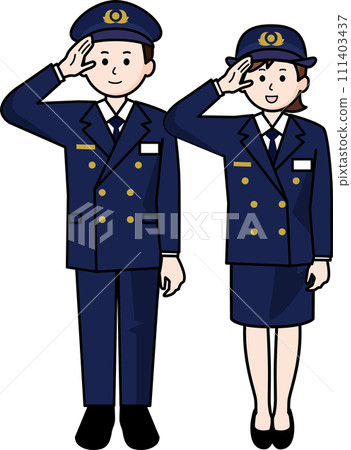 身穿制服的男女消防員 111403437