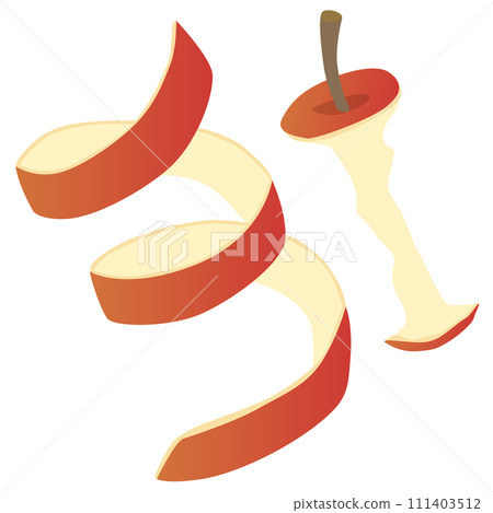 Vector illustration of apple peel and core Vector illustration of apple peel and core 111403512