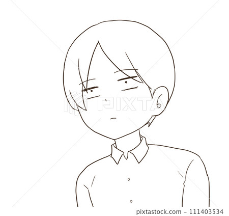 一個表情平靜的男人，白人 111403534