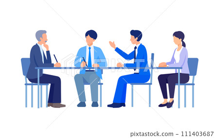 Male and female office workers having a meeting 111403687
