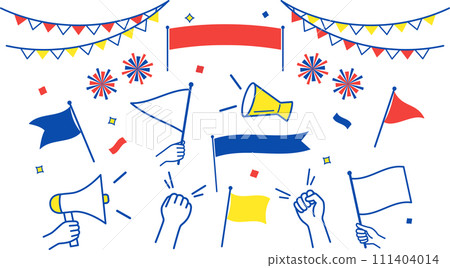 歡呼與歡呼的圖像插圖集 111404014