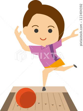 女性保齡球運動員的圖像插圖 111404392