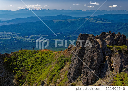 從八嶽山脈的阿彌陀山眺望大古屋嶺和北阿爾卑斯山脈 111404640