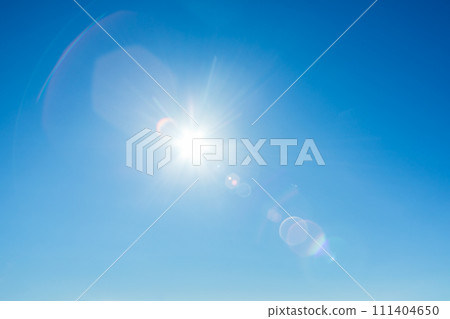 blue sky, sun and sunlight 111404650