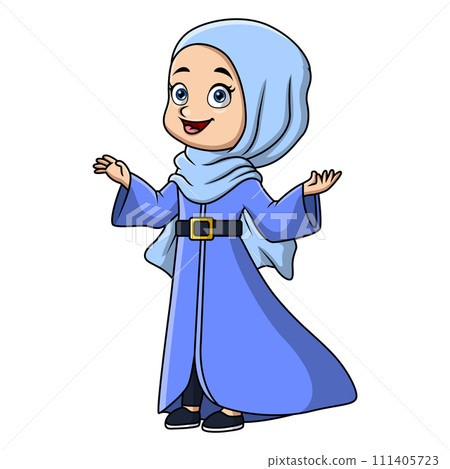 Cute happy muslim girl cartoon Cute happy muslim girl cartoon 111405723
