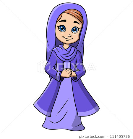 Cute happy muslim girl cartoon Cute happy muslim girl cartoon 111405726