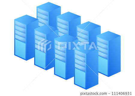 伺服器資料中心插畫素材 111406931