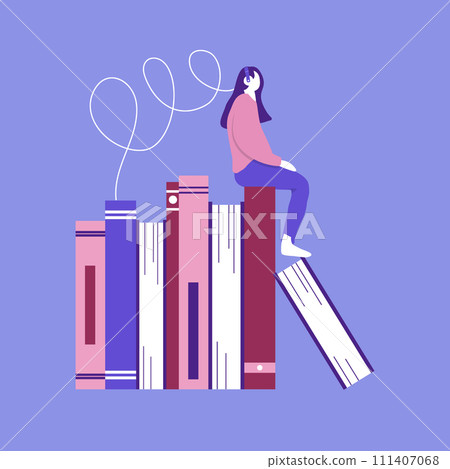 E-learning audio book concept ilustration E-learning audio book concept ilustration 111407068