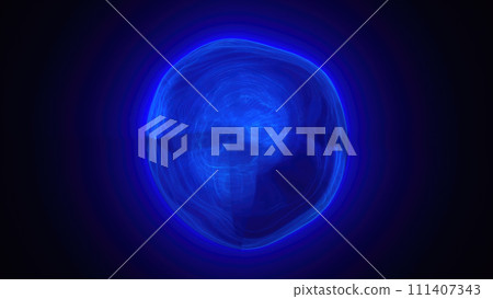 Blue energy plasma futuristic magic round ball sphere. Abstract background Blue energy plasma futuristic magic round ball sphere. Abstract background 111407343