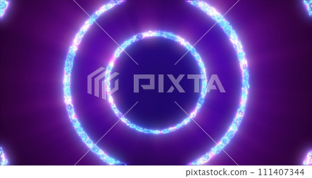 Abstract background looped circles a tunnel of flying purple rings of energy plasma with a glow effect shiny festive bright beautiful futuristic hi-tech Abstract background looped circles a tunnel of flying purple rings of energy plasma with a glow effect shiny festive bright beautiful futuristic hi-tech 111407344