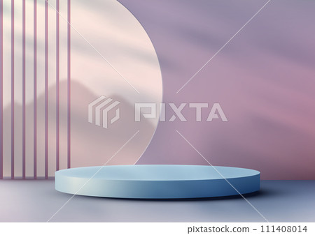 Blue Podium Mockup, Minimal Product Display with Mountain View Blue Podium Mockup, Minimal Product Display with Mountain View 111408014