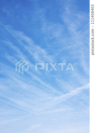 Spring sky blue sky sky vertical photo image [Tokyo] 111408403
