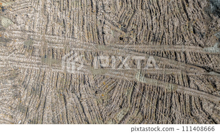 Abstract relief rough gritty brown surface of background texture, Ground surface.Close up natural background.soil surface top view. 111408666