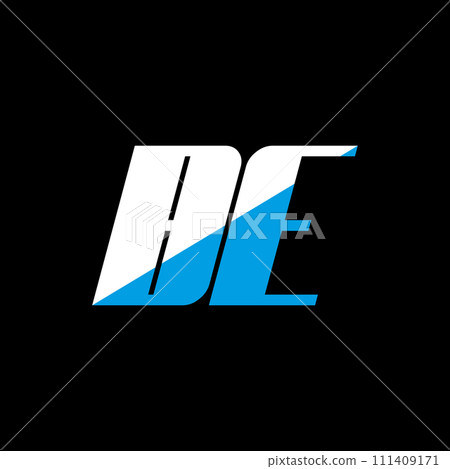 BE letter logo design on black background. BE creative initials letter logo concept. be icon design. BE white and blue letter icon design on black background. B E 111409171
