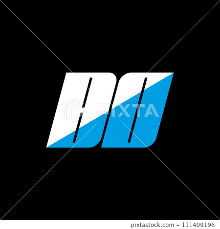 BO letter logo design on black background. BO creative initials letter logo concept. bo icon design. BO white and blue letter icon design on black background. B O 111409196