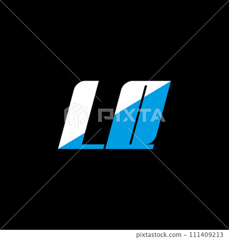 LQ letter logo design on black background. LQ creative initials letter logo concept. LQ icon design. LQ white and blue letter icon design on black background. L Q 111409213
