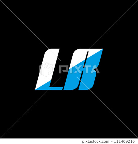 LR letter logo design on black background. LR creative initials letter logo concept. LR icon design. LR white and blue letter icon design on black background. L R 111409216
