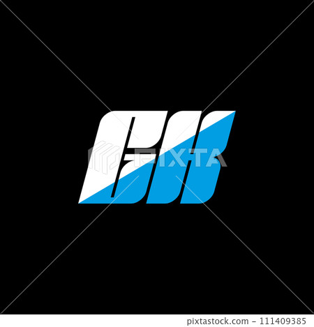 GK letter logo design on black background. GK creative initials letter logo concept. gk icon design. GK white and blue letter icon design on black background. G K 111409385