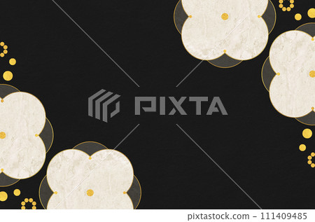 Japanese modern floral pattern Japanese paper_Flower illustration frame background Japanese modern floral pattern Japanese paper_Flower illustration frame background 111409485