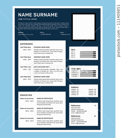 Creative resume template design with clean and modern style Creative resume template design with clean and modern style 111409851