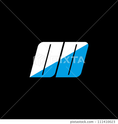 OD letter logo design on black background. OD creative initials letter logo concept. OD icon design. OD white and blue letter icon design on black background. O D 111410023