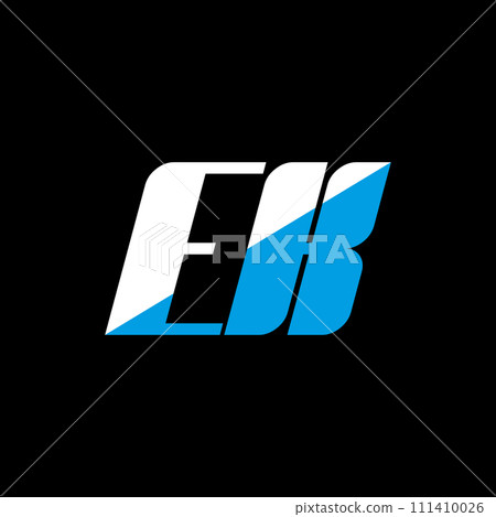 EK letter logo design on black background. EK creative initials letter logo concept. ek icon design. EK white and blue letter icon design on black background. E K 111410026