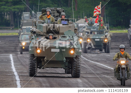 Ground Self-Defense Force type 87 reconnaissance vehicle inspection procession Ground Self-Defense Force type 87 reconnaissance vehicle inspection procession 111410139