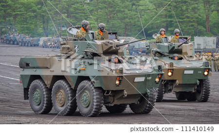 Ground Self-Defense Force type 87 reconnaissance vehicle inspection procession Ground Self-Defense Force type 87 reconnaissance vehicle inspection procession 111410149