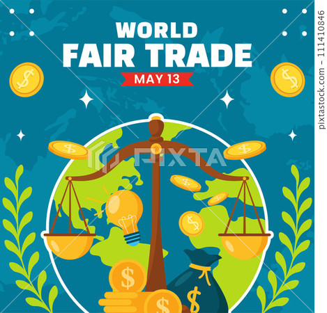 Fair Trade Day Social Media Illustration Flat Cartoon Hand Drawn Templates Background 111410846