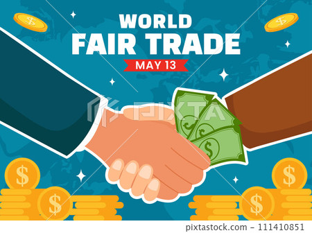 Fair Trade Day Social Media Background Flat Cartoon Hand Drawn Templates Illustration 111410851