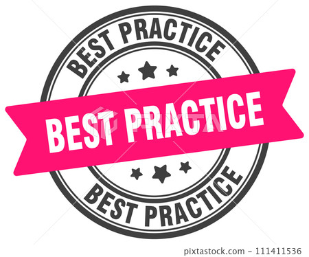 best practice stamp. best practice label on transparent background. round sign 111411536