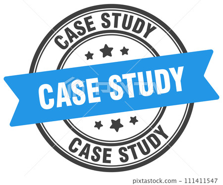 case study stamp. case study label on transparent background. round sign 111411547