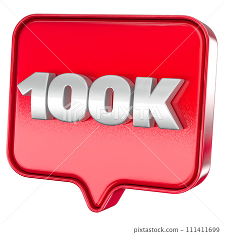 Follower 100k red sticker on white background 111411699